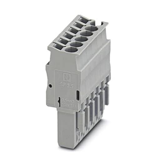 PHOENIX CONTACT SP 2,5/6 Stecker, 2,5 mm² Nennquerschnitt, 6 Polzahl, 5,2 mm Rastermaß, Grau, 25 Stück PHOENIX CONTACT SP 2,5/6 Stecker, 2,5 mm² Nennquerschnitt, 6 Polzahl, 5,2 mm Rastermaß, Grau, 25 Stück von PHOENIX CONTACT