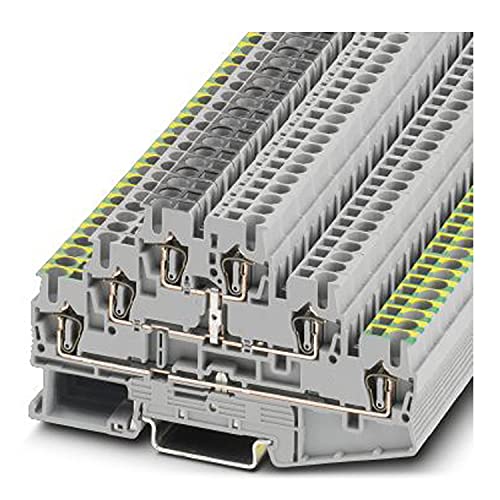 PHOENIX CONTACT ST 2,5-PE/2PV Mehrstockklemme mit Potenzialverbinder, 2,5 mm² Nennquerschnitt, 6 Anschlüsse, Grau, 50 Stück von PHOENIX CONTACT