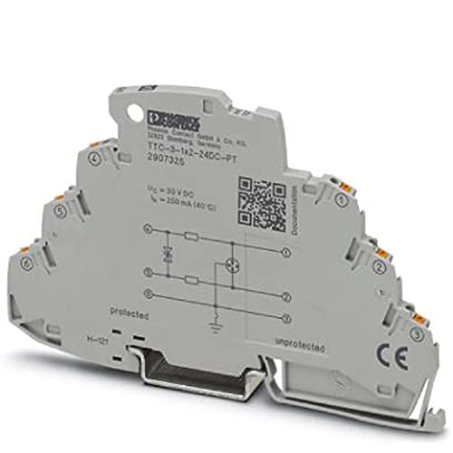 PHOENIX CONTACT TTC-3-1X2-24DC-PT Überspannungsschutz für einen 2-adrigen Erdpotenzialfrei Betriebenen Signalkreis, z. B. 0(4) ... 20 mA Stromschleife, HART-fähig von PHOENIX CONTACT