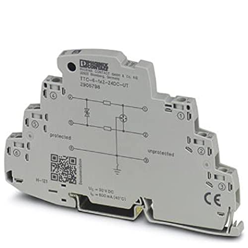 PHOENIX CONTACT TTC-6-1X2-24DC-UT Überspannungsschutz für einen 2-adrigen Erdpotenzialfrei Betriebenen Signalkreis, z. B. 0(4) ... 20 mA Stromschleife, HART-fähig von PHOENIX CONTACT