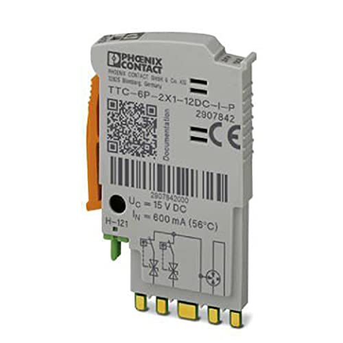 PHOENIX CONTACT TTC-6P-2X1-12DC-I-P Überspannungsschutzstecker mit Integrierter Statusanzeige am Modul für zwei Signaladern mit Gemeinsamem Bezugspotenzial, 12 V DC von PHOENIX CONTACT