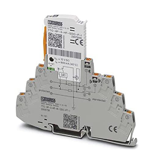 PHOENIX CONTACT TTC-6P-3-HF-M-12DC-PT-I Überspannungsschutz, Bestehend aus Schutzstecker & Basiselement, mit Integrierter Statusanzeige & Messertrennung für drei Signaladern PHOENIX CONTACT TTC-6P-3-HF-M-12DC-PT-I Überspannungsschutz, Bestehend aus Schutzstecker & Basiselement, mit Integrierter Statusanzeige & Messertrennung für drei Signaladern von PHOENIX CONTACT