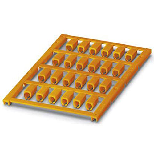 PHOENIX CONTACT UC-WMCO 4.9 (12X5) OG Leitermarker, 3.6 mm-4.9mm Kabeldurchmesserbereich, 12mm x 5mm Schriftfeldgröße, 24 Einzelschilder, Orange, 5 Stück von PHOENIX CONTACT