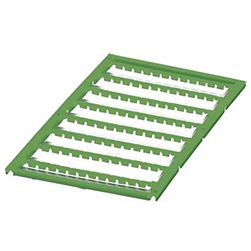PHOENIX CONTACT UC1-TMF 5 GN Marker für Klemmen, 5mm für Klemmenbreite, 4.45mm x 5.2mm Schriftfeldgröße, 96 Einzelschilder, Grün, 10 Stück von PHOENIX CONTACT