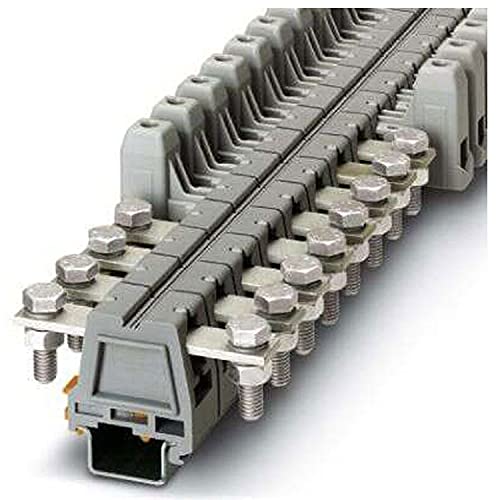 PHOENIX CONTACT UHV 25-AS/AS Hochstromverbinder mit Bolzenanschluss, 6-25 mm² Querschnitt, 10-4 AWG, 26 mm Breite, Grau, 10 Stück von PHOENIX CONTACT