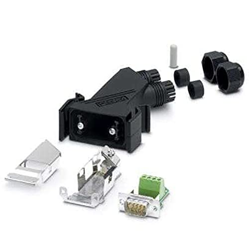 PHOENIX CONTACT VS-09-PROFIBUS-SC-BK D-SUB-Steckverbinder mit Integriertem Abschlusswiderstand, IP67 Schutzart, 9 Polzahl, AWG 26-16 Anschlussquerschnitt, 1 Gehäusegröße, Schwarz von PHOENIX CONTACT