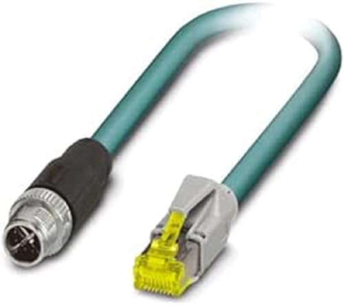 PHOENIX CONTACT VS-M12MSS-IP20-94F/20.0/10G Netzwerkkabel, Ethernet circaT6 (10 GBit/s), 8 Polig, Wasserblau, X Kodierung, 20m Kabellänge, 800.000g, Wasserblau von PHOENIX CONTACT