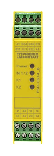 Phoenix Contact PSR-SCP- 24UC/ESA4/3X1/1X2/B Sicherheitsrelais, 24V ac/dc, 2-Kanal, 3 Sicherheitskontakte Not-Aus, von PHOENIX CONTACT