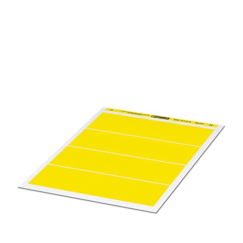 PHOENIX 824260 - Etikettenbogen DIN-A4,bestellbar:bogenweise,gelb,beschriftet nach Kundenangaben,Schriftfeldgröße:64 x 16 mm,Anzahl der Einzels:45,1 stu von PHOENIX