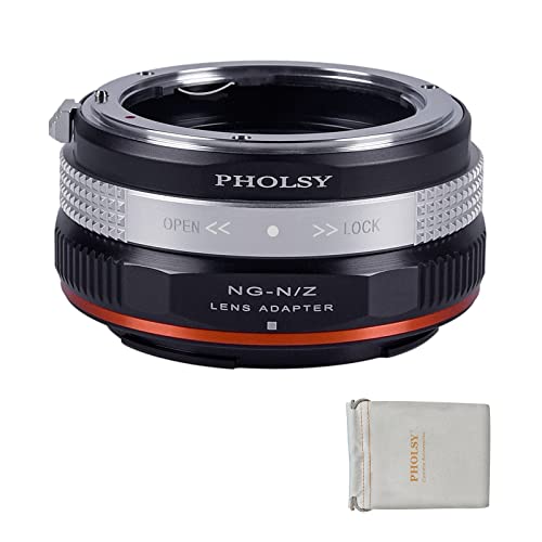 PHOLSY FTZ Adapter mit dem Blendensteuerring Objektivadapter Kompatibel mit Nikon F, G auf Nikon Z für Nikkor G/F/AI/AIS/D/AFS Mount Objektiv und Kompatibel mit Nikon Z Mount Kameragehäuse von PHOLSY