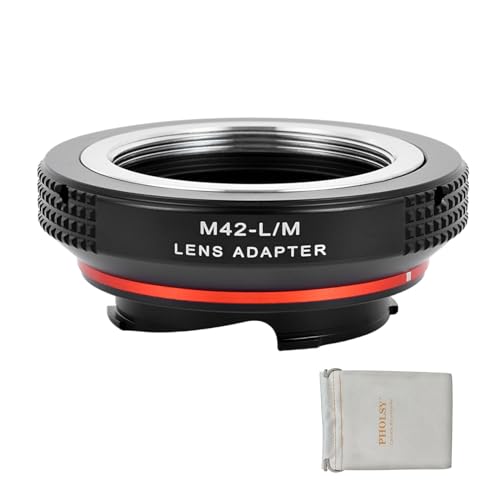 PHOLSY Konverter M42 auf Leica M Kamera Objektivadapter Kompatibel mit M42 42mm Schraubmontage Objektivs auf Leica M Mount Kameragehäuse mit 6-Bit Coding PHOLSY Konverter M42 auf Leica M Kamera Objektivadapter Kompatibel mit M42 42mm Schraubmontage Objektivs auf Leica M Mount Kameragehäuse mit 6-Bit Coding von PHOLSY