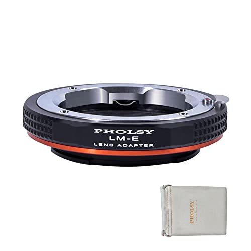 PHOLSY Leica M auf Sony E Objektivadapter Kompatibel mit Leica M LM, Zeiss ZM, Voigtlander VM und Sony E Kameragehäuse für a7 a6000 a6300 a6500 a5000 a5100 NEX 7/6/5, 5N 3N a9ii a7S iii ii, a7R iii v von PHOLSY