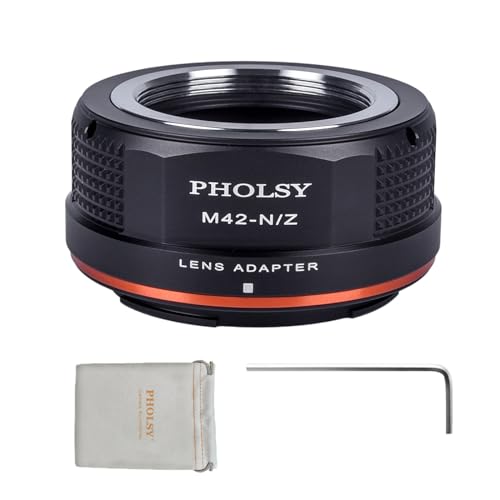 PHOLSY Manueller Objektivadapter: Kompatibel mit M42 Objektiv und Nikon Z Kameragehäuse PHOLSY Manueller Objektivadapter: Kompatibel mit M42 Objektiv und Nikon Z Kameragehäuse von PHOLSY
