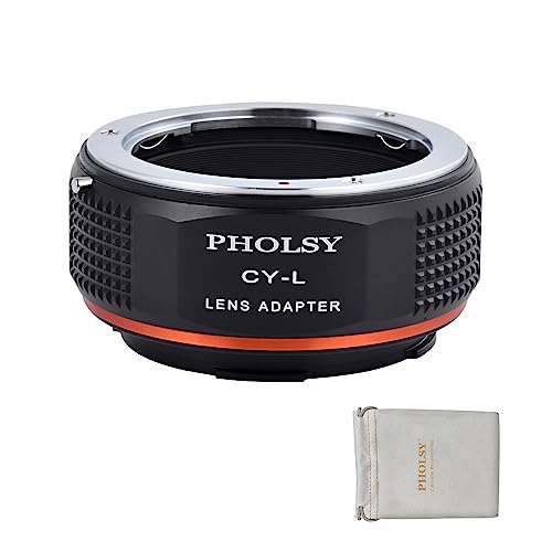 PHOLSY Objektivadapter Kompatibel mit Contax/Yashica CY Objektiv auf L Mount Kameragehäuse Konverter Kompatibel mit Leica SL2, SL2-S, CL, TL2, Lumix S5, S1, BS1H, Sigma FP, FP L, CY auf L Mount von PHOLSY