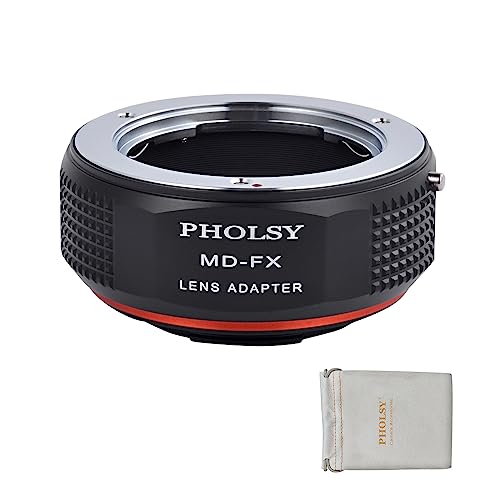 PHOLSY Objektivadapter Kompatibel mit Minolta Rokkor MD/MC/SR Objektiv auf FX Mount Kameragehäuse Kompatibel mit Fujifilm X-H2S, X-Pro3, X-T5, X-T4, X-S20, X-S10, X-T30II, X-E4 usw. MD auf FX von PHOLSY