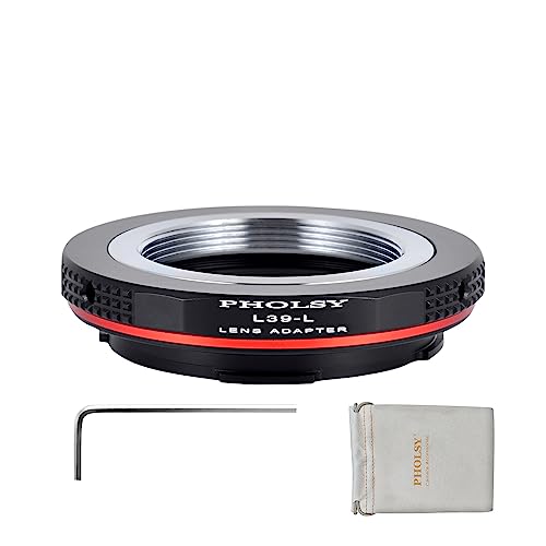 PHOLSY Objektivadapter L39 auf L Mount Kompatibel mit Leica L39 M39 LTM 39mm Mount Objektiv und L Mount Kameras Kompatibel mit Leica SL2, SL2-S, CL, TL2, Lumix S5, S1, BS1H, Sigma FP, FP L, 39mm-L von PHOLSY