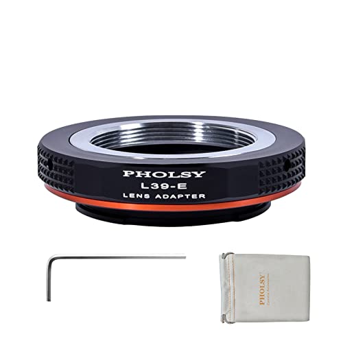 PHOLSY Objektivadapter Leica M39 auf Sony E Kompatibel für Leica L39 M39 LTM 39mm Objektiv auf Sony E Kamera a7 a6000 a6300 a6500 a5000 a5100 NEX 7/6/5, NEX 5N 3N a9ii a7S iii ii, a7R von PHOLSY