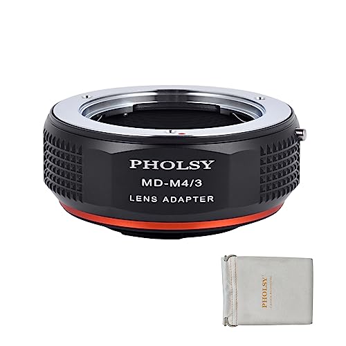 PHOLSY Objektivadapter MD auf MFT Kompatibel mit Minolta Rokkor MD/MC/SR Objektiv auf M4/3 Micro 4/3 Micro Four Thirds MFT Kameragehäuse Kompatibel mit Olympus Panasonic Lumix Kameras von PHOLSY