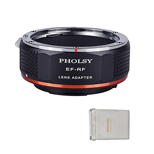 PHOLSY Objektivadapter Manueller Fokus Kompatibel mit Canon EOS EF EF-S Mount Objektiv auf Canon EOS RF Mount Kameragehäuse, EF auf RF von PHOLSY