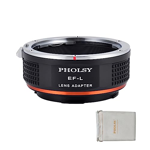 PHOLSY Objektivadapter Manueller Fokus Kompatibel mit Canon EOS EF EF-S Objektiv und L Mount Kameragehäuse Kompatibel mit Leica SL2, SL2-S, CL, TL2, Lumix S5, S1, BS1H, Sigma FP, FP L, EF auf L Mount von PHOLSY