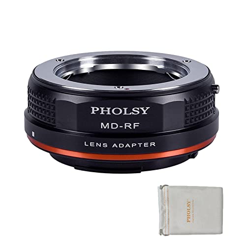 PHOLSY Objektivadapter Manueller Fokus Kompatibel mit Minolta Rokkor MD, MC, SR Mount Objektiv auf Canon EOS RF Mount Kameragehäuse, MD auf RF von PHOLSY