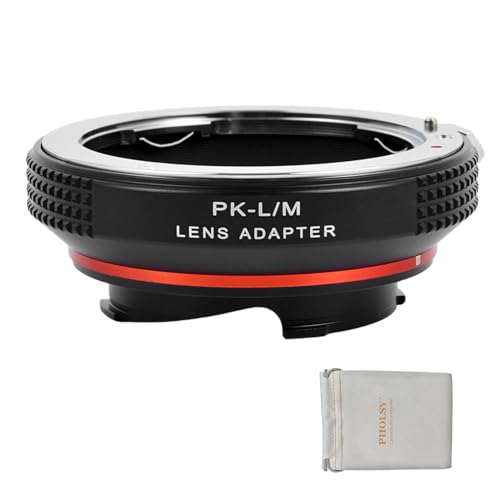 PHOLSY Objektivadapter mit 6-Bit Coding Kompatibel mit Pentax K PK Objektivs und Leica M Mount Kameragehäuse PK auf Leica M von PHOLSY