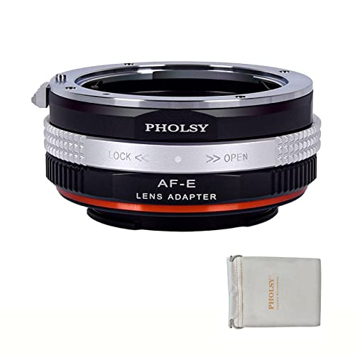 PHOLSY Objektivadapter mit Blendenring Kompatibel mit Sony A/Minolta AF Mount Objektiv auf Sony E Kameragehäuse a7 a6000 a6300 a6500 a5000 a5100 a9 ii, a7S iii ii, a7R v iv iii ii, a7C, NEX 7/6 von PHOLSY