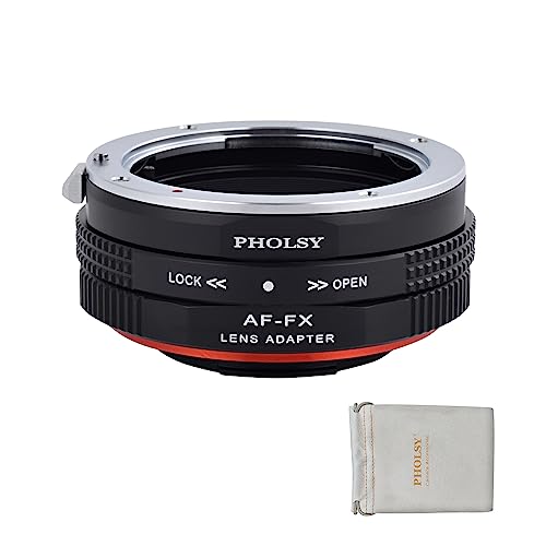 PHOLSY Objektivadapter mit Blendenring Kompatibel mit Sony A und Minolta AF Mount Objektiv auf FX Mount Kameragehäuse Kompatibel mit Fujifilm X-H2S, X-Pro3, X-T5, X-T4, X-S20, X-S10, X-T30 II usw. von PHOLSY