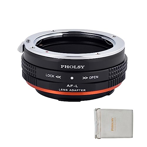 PHOLSY Objektivadapter mit Blendenring Kompatibel mit Sony A und Minolta AF Mount Objektiv auf L Mount Kameragehäuse Kompatibel mit Leica SL2, SL2-S, CL, TL2, Lumix S5, S1, BS1H, Sigma FP, FP L von PHOLSY