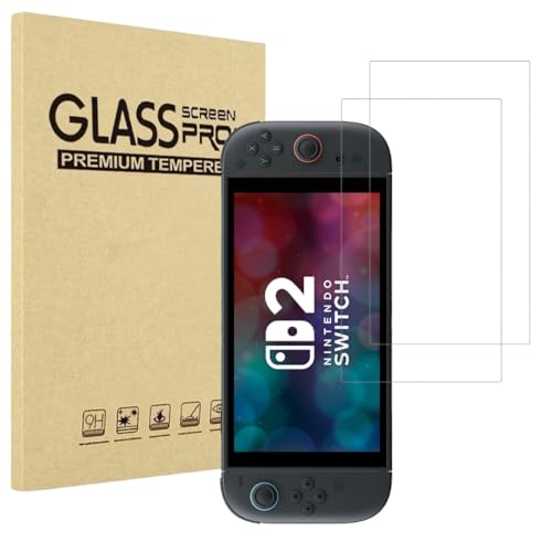 Hartglas Kompatibel mit Nintendo Switch 2 (2025) [2 Stück] Schutzfolie Panzer Glas Displayschutz von PHONILLICO