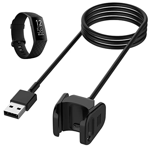 Ladegerät kompatibel mit Fitbit Charge 4 – USB Kabel 100cm Ladekabel Ersatz für Ladeadapter Ladestation Aufladekabel Adapter PHONILLICO von PHONILLICO