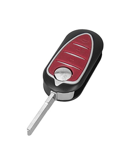 PHONILLICO Autoschlüssel Ersatz Fernbedienung Schlüssel Für Cle Alfa Brera Giulietta GTA Mito Romeo Schlüsselanhänger Flip mit 3 Tasten Klinge von PHONILLICO