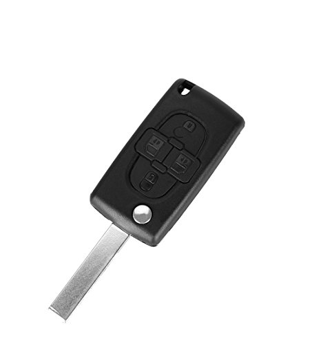 PHONILLICO Autoschlüssel Ersatz Fernbedienung Schlüssel Für Cle Peugeot 807 1007 Schlüsselanhänger Flip mit 4 Tasten Klinge von PHONILLICO