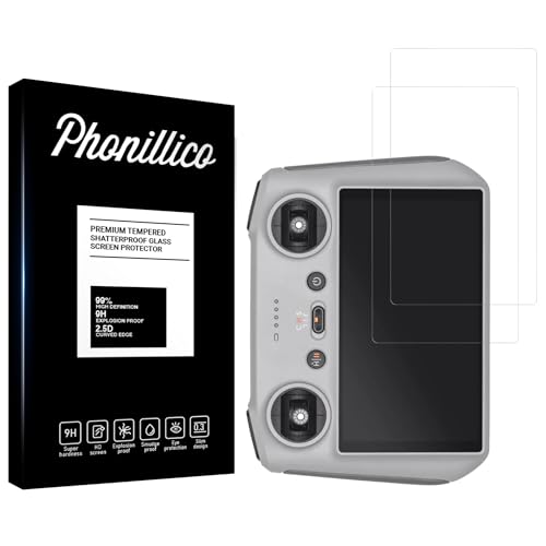 PHONILLICO Hartglas für DJI RC Fernbedienung für Drohne [Pack 2] Displayschutzfolie von PHONILLICO