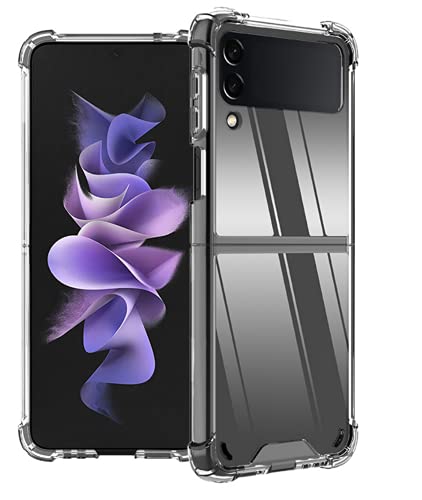 PHONILLICO Hülle kompatibel für Samsung Z Flip 3 5G - Silikon TPU Transparent Schutzhülle Stoßfest Handyhülle von PHONILLICO