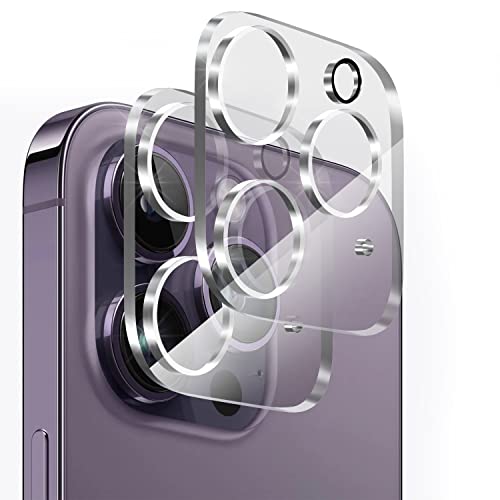 PHONILLICO Kameraschutz für iPhone 14 Pro/iPhone 14 Pro Max [2 Stück] Hartglas-Linse Rückkamera Schutzfolie Anti-Kratzer von PHONILLICO
