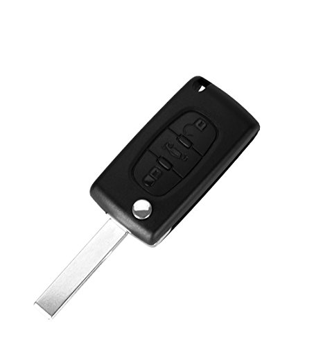PHONILLICO Schlüssel für Peugeot 207 307 308 407 308SW 207CC 308CC 307CC RCZ Citroen C3 Picasso C5 | CE0536 | 3 Tasten | Klinge mit nut | Modell mit Batterie Schlitz | Fernbedienung von PHONILLICO
