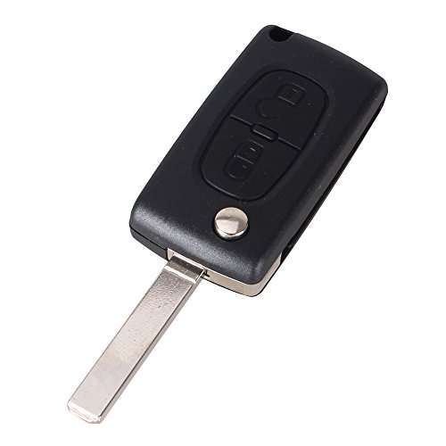 Schlüssel für Peugeot 207 307 308 3008 5008 807 Expert Partner C2 C3 C4 C8 Berlingo Jumpy | CE0523 | 2 Tasten | Modell ohne Batterie Schlitz | Fernbedienung von PHONILLICO