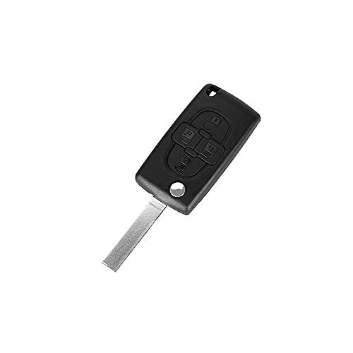 Schlüssel für Peugeot 807 1007 Citroen C8 FIAT Ulysse | 4 Tasten | Modell ohne Batterie Schlitz | Fernbedienung Autoschlüssel von PHONILLICO