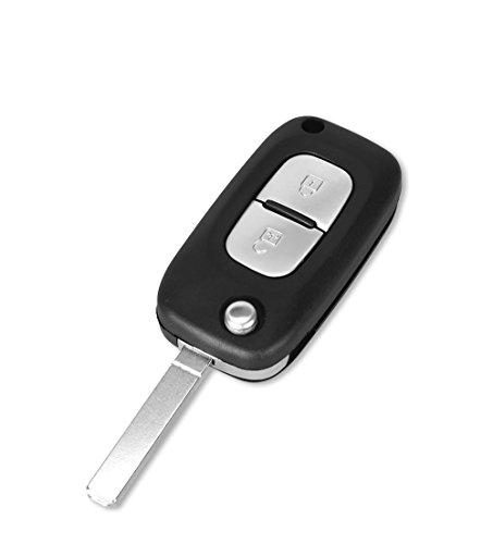 Schlüssel für Renault Clio Kangoo Master Modus Trafic Twingo Wind | 2 Tasten | Modell mit Batterie Schlitz | Fernbedienung Autoschlüssel von PHONILLICO
