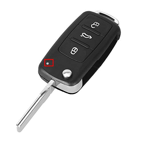 Schlüssel für VW Polo 5 Golf 5 Passat Jetta Beetle Scirocco EOS Touran Caddy Sharan t5 Tiguan Skoda Citigo Fabia Seat Ibiza Leon Altea | 3 Tasten | Fernbedienung von PHONILLICO