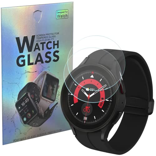 Schutzfolie für Samsung Galaxy Watch 5 Pro 45mm [2 Stück] [Durchmesser 36 mm] Schutzglas Hartglas Panzerglas Displayschutzfolie Panzerglasfolie PHONILLICO von PHONILLICO