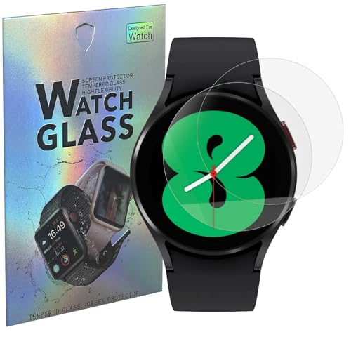 Schutzfolie für Samsung Galaxy Watch 6 / Watch 5 / Watch 4-40 mm [2 Stück] [Durchmesser 37mm] Schutzglas Hartglas Panzerglas Displayschutzfolie Panzerglasfolie PHONILLICO von PHONILLICO