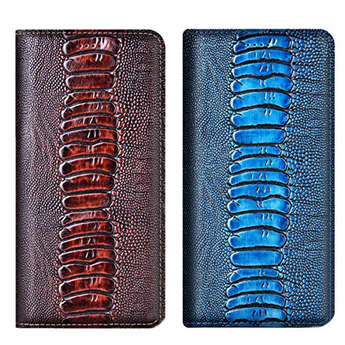 Für Xiaomi Redmi Note 13 Pro Plus 5G Lederhülle (6,67 Zoll), Straußen-Stil, echtes Leder, Klapphülle, mit [Kartenfächern] Cover für Redmi Note 13 Pro+ (Kaffee) von PHOPEER