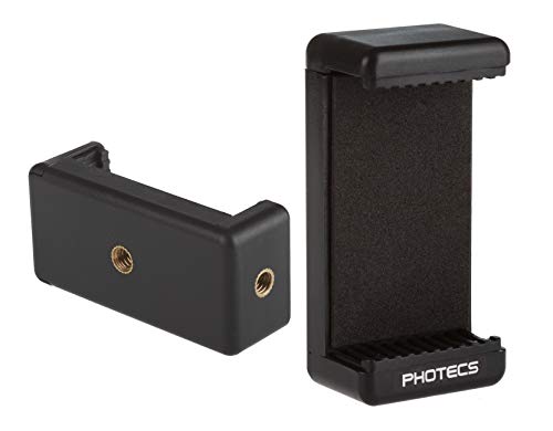 Photecs® Smartphone Halterung V2, Handy Stativ Adapter 1/4" (von ca. 55 bis 85 mm), Phone Clip, Klammer, Handy Halter für Selfie Stick, Kompaktkameras und Navigationsgeräte von PHOTECS