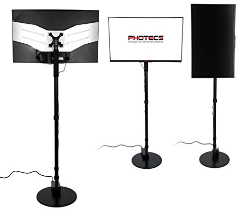 Photecs® VESA Monitor-Bodenständer Pro, TV-Ständer, VESA 75/100, stabil und schwer, stufenlos höhenverstellbar, transportabel und flexibel einsetzbar von PHOTECS