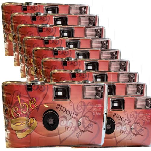 10X 1A Photo PORST Einwegkamera Edition Amore & Liebe mit Herzen, mit Blitz, Batterien und Film (10er Pack, je 27 Aufnahmen) von PHOTO PORST