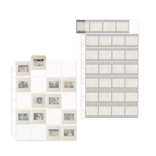 Photomyne Schützende Foto-Dias und Negativseiten, für 20 35-mm-Folien und 7 Filmstreifen, 10 Seiten (100 Folien und 70 Filmstreifen), transparente Konservierer. von PHOTOMYNE