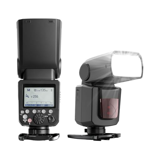 PHOTOOLEX Flash Speedlite HSS 1/8000S GN60 2000mAh Wiederaufladbare Akku ETTL Kamera Blitz Blitzgerät für Canon EOS Kameras 6D 7D 50D 60D 100D 200D 500D 650D 750D 1000D 1300D 1DX 580EX II von PHOTOOLEX