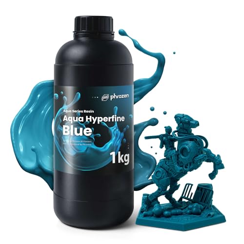 Phrozen Aqua Hyperfine-Blue | 3D Drucker Resin für LCD 3D Printer mit 12K+ Auflösung | 405nm Standard Photopolymer Druck Harz | Hohe Präzision, Stabile Druckqualität - Blau (1kg) von PHROZEN